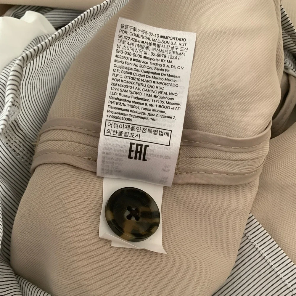 Banana Republic Trench Coat: Khaki Beige, 2 Side Pockets, 2 Side Slits M - Picture 13 of 16